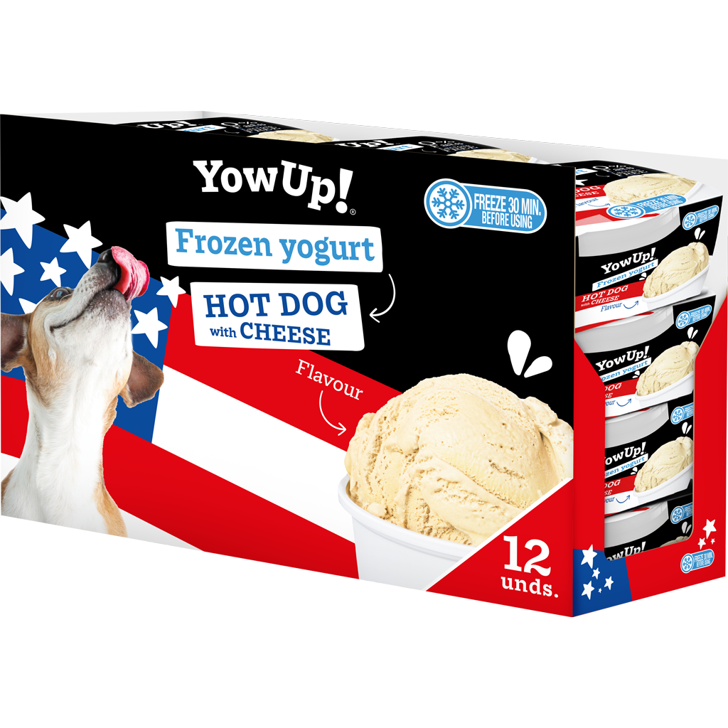 YowUp ! Yaourt glacé pour chiens et chats saveur hot dog au fromage