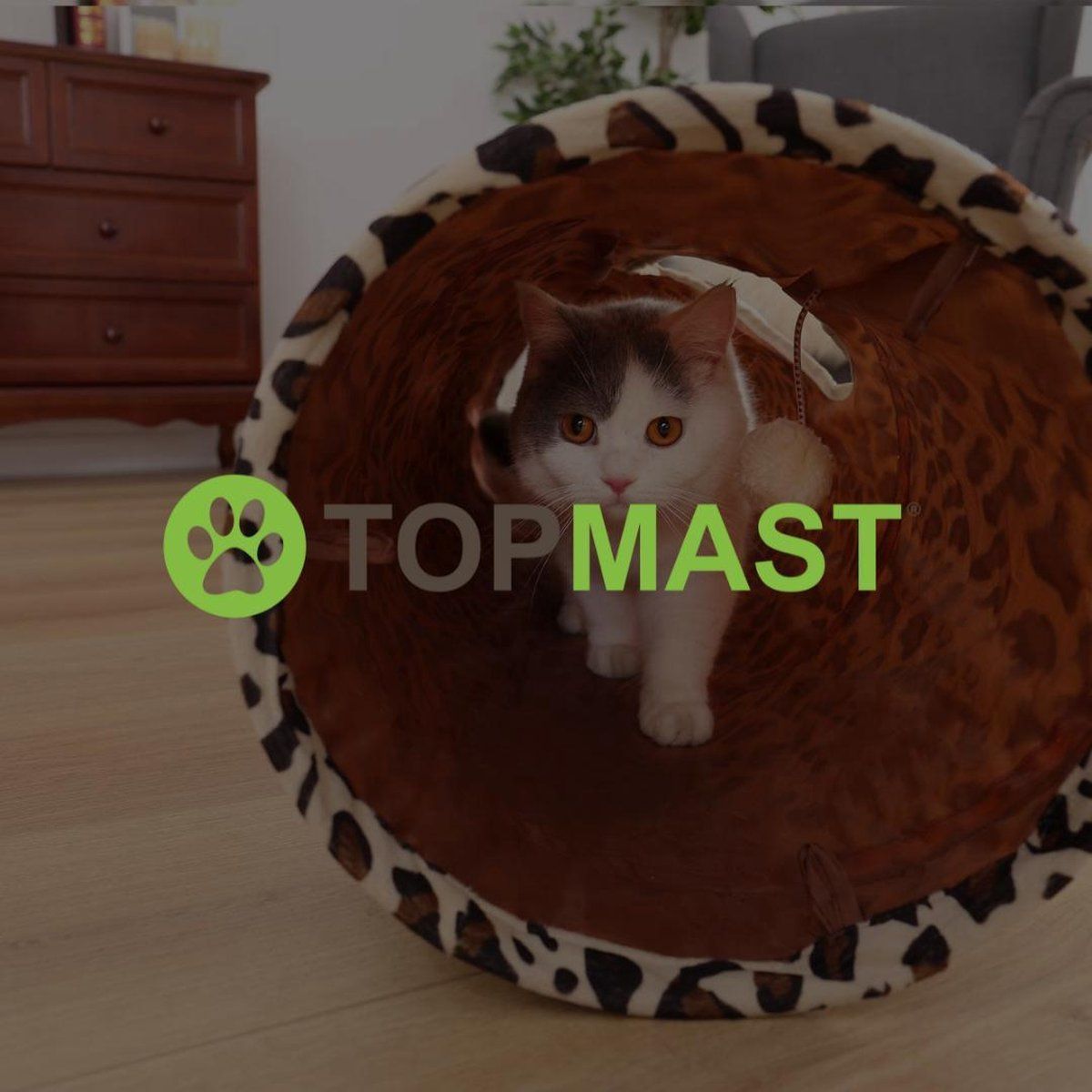 Topmast Leopard Kattentunnel - Speeltunnel 120 x 25 CM