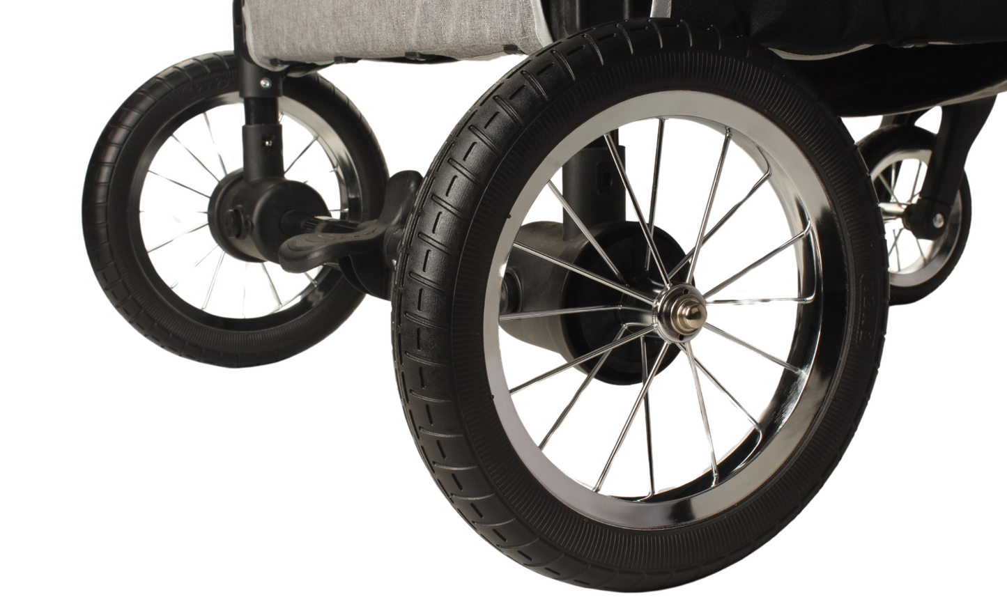 Topmast Hondenbuggy Big Smart - Grijs - 4 Wielen - 40 Kilo Draagvermogen