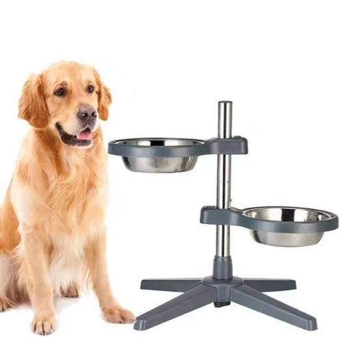🐾 Topmast Adjustable Pet Bowl Stand with 2 Stainless Steel Bowls