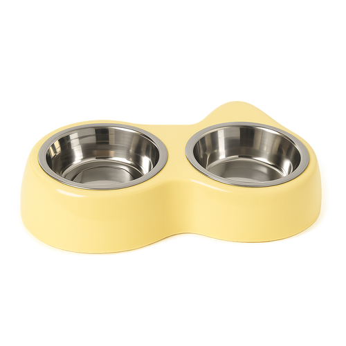 Double Stainless Steel Bowl - Non-Slip Plastic Stand
