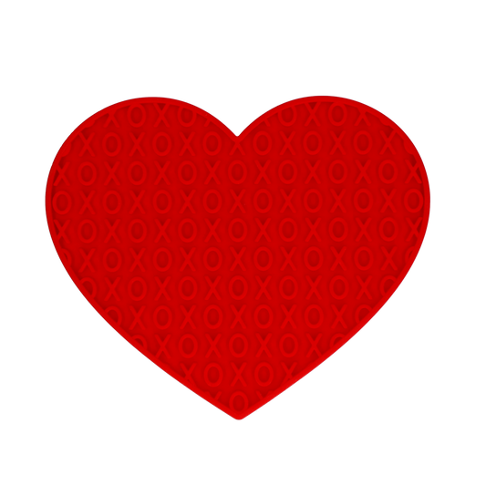 Tapis à lécher en forme de cœur rouge