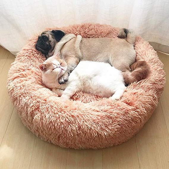 Topmast Fluffy Donut Dierenmand - 65 cm - Camel - M
