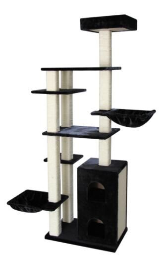 Topmast Heavy Excellence Black Cat Tree 140 x 62 x 217 cm - Extreme Robustness!