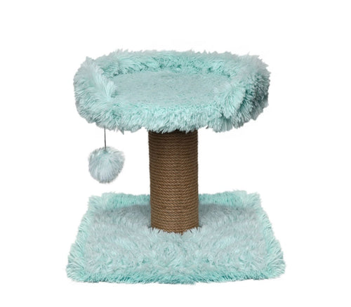 Carasco Fluffy Long Hair Cat Tree - Sky Blue