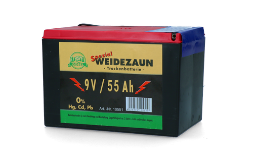 ZoneGuard – Batterie sèche 9 V / 55 Ah