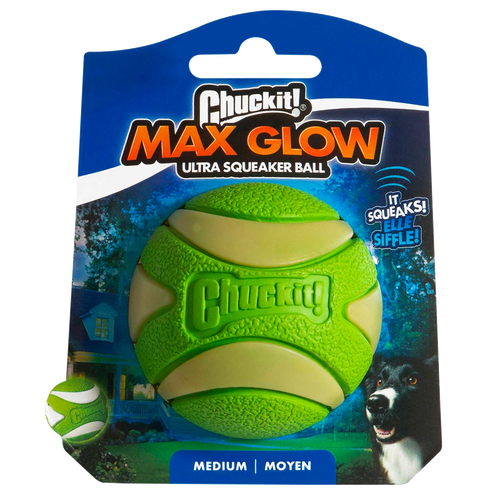 Balle Phosphorescente Sonore Chuckit! Max Glow Ultra Squeaker M