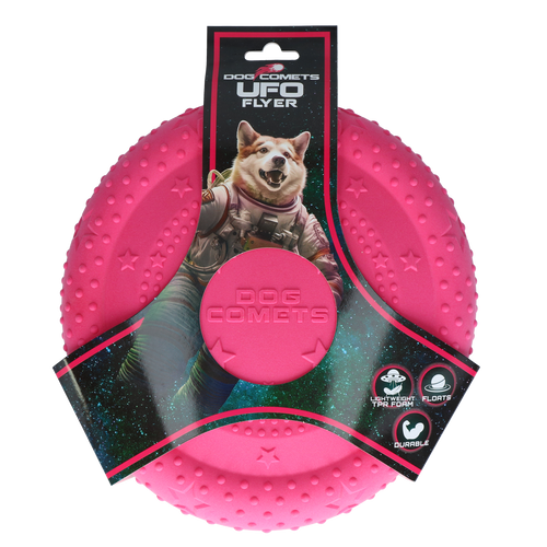 Dog Comets UFO Flyer – Frisbee flottant rose 24 cm
