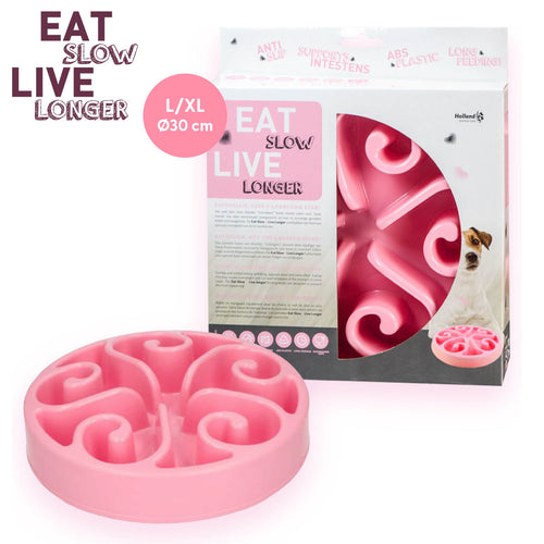 Anti-Schling-Napf Rosa Spiralen - Eat Slow Live Longer