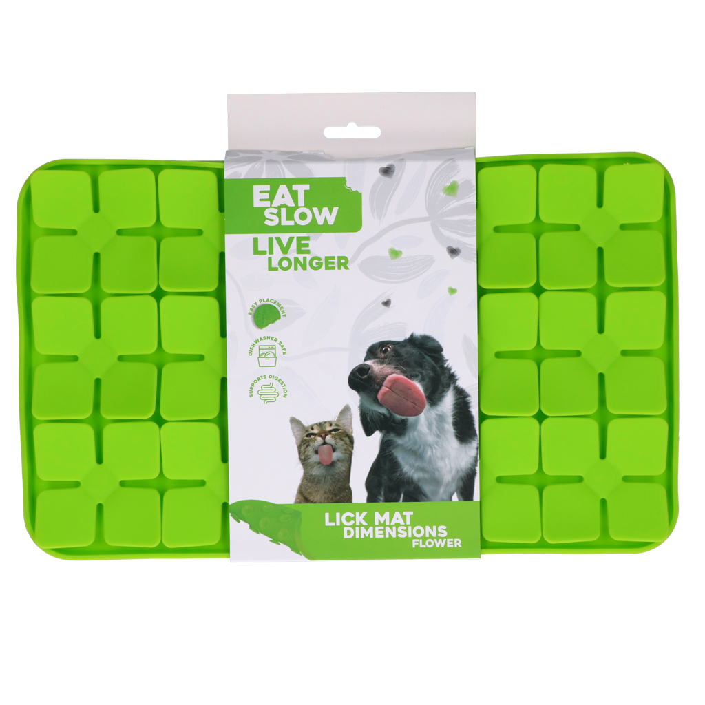 Tapis de léchage fleur vert