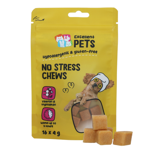 Excellent Pets No Stress — Bouchées apaisantes chien, 16 x 4 g
