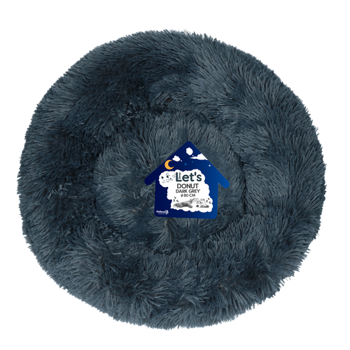 Let's Sleep – Panier donut gris foncé XL