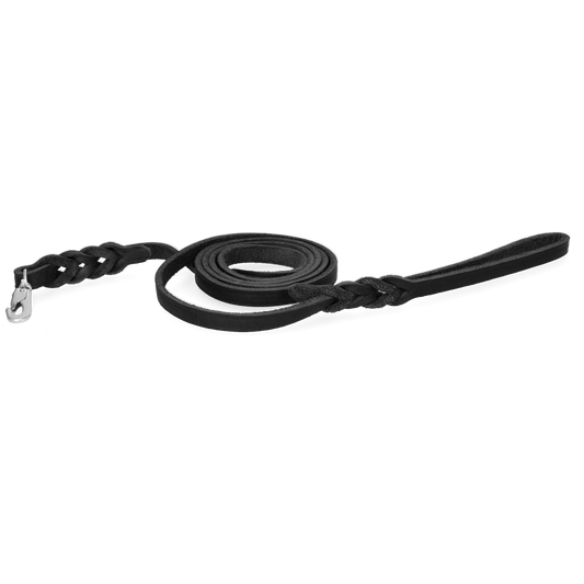 Spotted! Pro Leather Show Leash Black 1.8 x 180 cm (Clip Hook)
