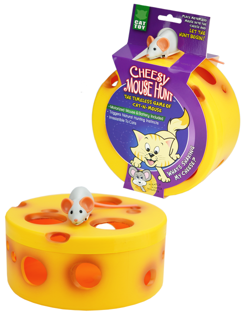 Interaktives Katzenspielzeug – Käse- und Robotermaus-Spiel