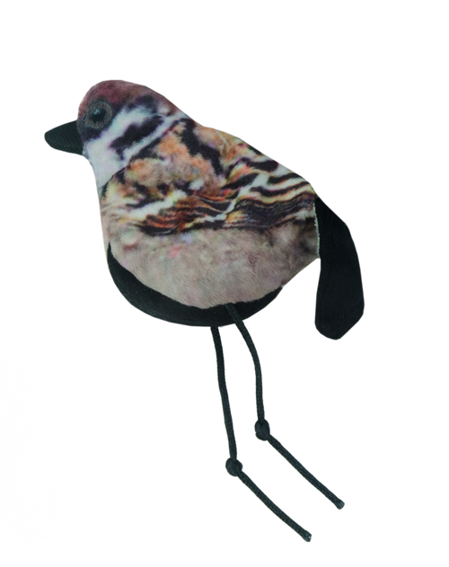 Wild Life Collection – Moineau réaliste avec cataire pour chat