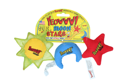 Yeowww! – Spielzeug Sonne, Mond und Stern mit ultra-starker Katzenminze (3er-Pack)