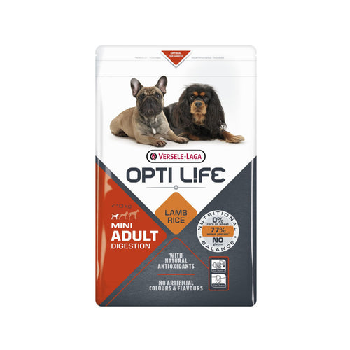 Croquettes Opti Life Mini Digestion à l'Agneau – Petit Chien -10 kg, 2,5 kg