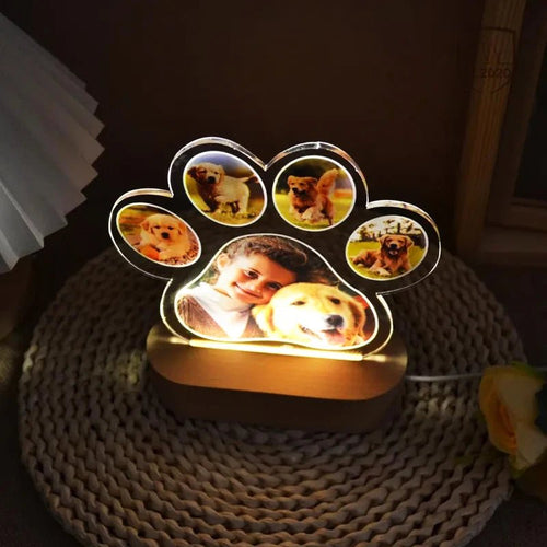 Custom Dog Photo Night Light Dog Memorial Gifts Light Up Pet Memorial Plaque Custom Photo Gift Personalized Gift for Pet Loss