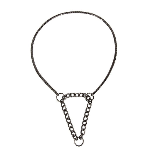 Topmast Halsketting Metaal Slip Dubbel - 45 cm - Antraciet