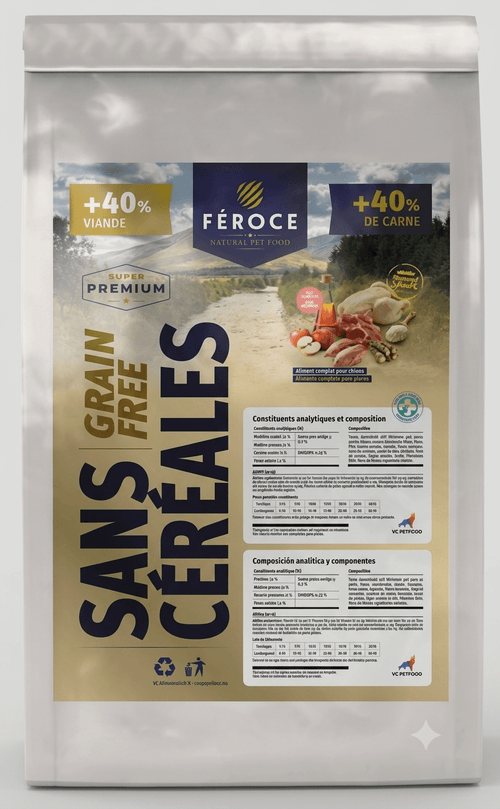 Féroce Sans Céréales – Digestion sensible – Croquettes chien