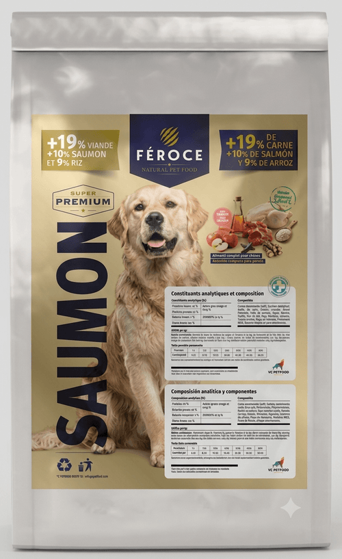 Féroce Saumon – Peau & pelage – Croquettes chien adulte 15 kg