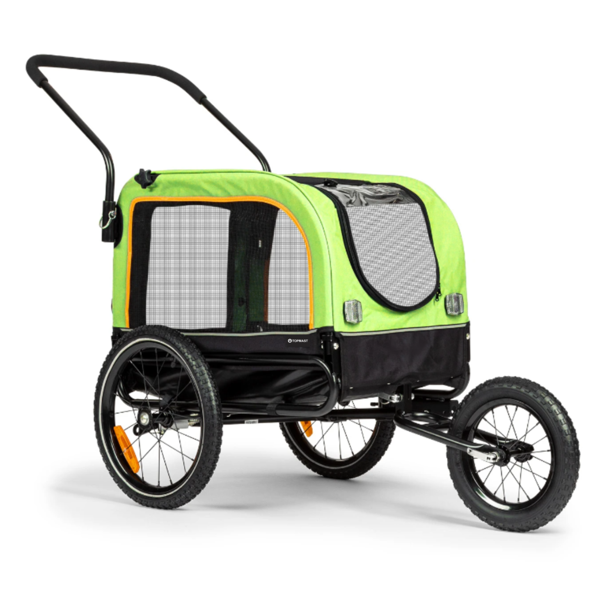 TOPMAST VARIO 2-in-1 Hondenaanhanger & Hondenbuggy Groen Zwart