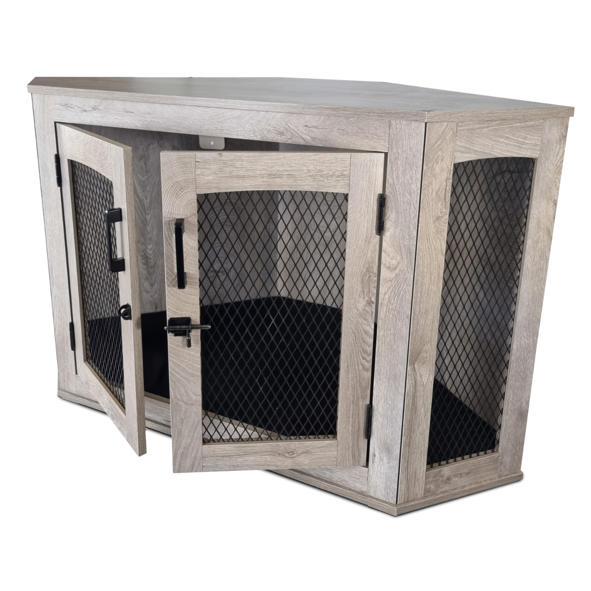 Cage luxueuse Mira Topmast- Modèle d'angle - 109 x 60 x 67 cm - Grise