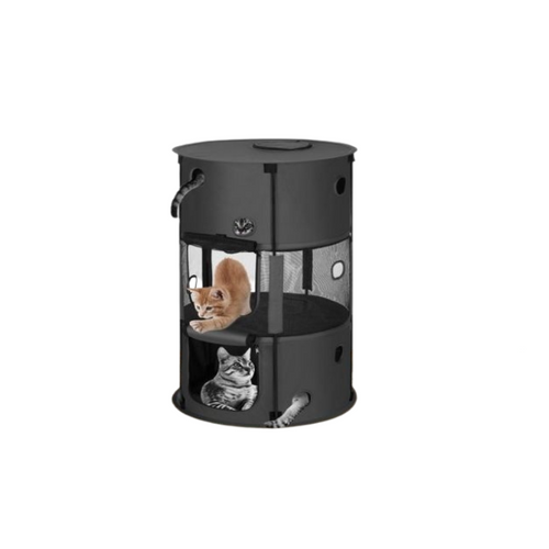 Life Cat Play Tunnel | Anthracite Nylon - 55 x 55 x 100 CM