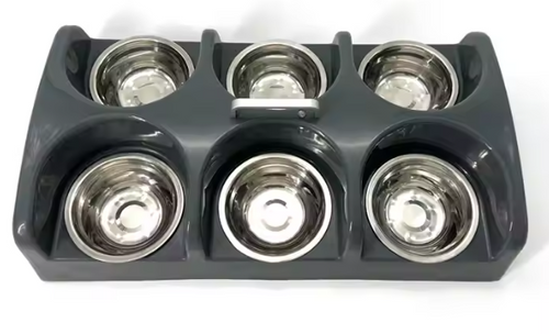 Puppy 6-compartment bowl - Stainless steel