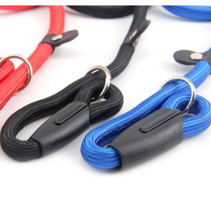 🐾 Laisse coulissante Nylon Noir – 130 cm | Ø 10 mm Trufféo