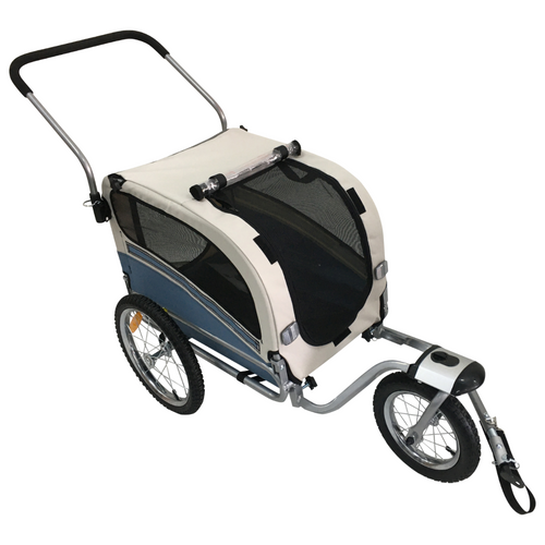 Topmast Sky Dog Bike Trailer - 2 in 1 Jogger - Foldable - Blue - Medium