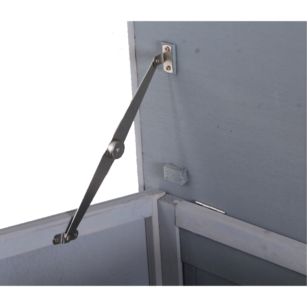 Topmast Konijnenhok Sunshine - Met Ren - Voor Buiten - Grey Washed Wood 156 x 52 x 68 cm