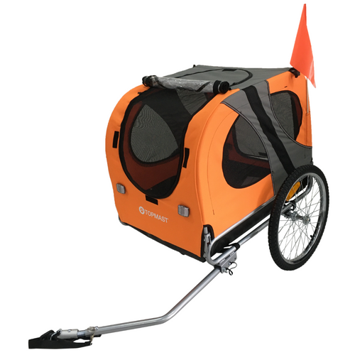 Topmast Original Dog Bike Trailer - Foldable - Orange - Large