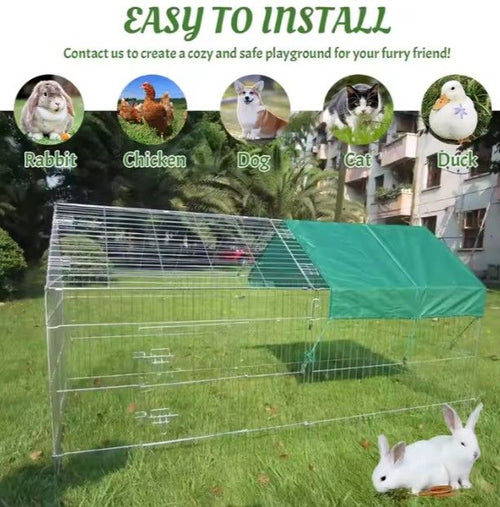 Enclos Lapin Outdoor Topmast - Métal Galvanisé - Taille L 180 x 75 x 75 cm