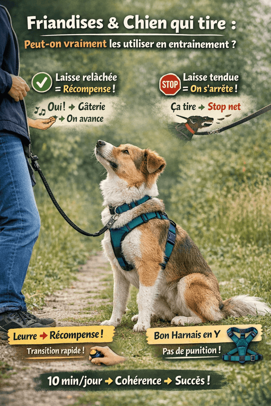 Friandises et chien qui tire en laisse : peut-on vraiment les utiliser en entraînement ? - Trufféo
