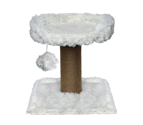 Carasco Topmast Fluffy Scratching Post - White