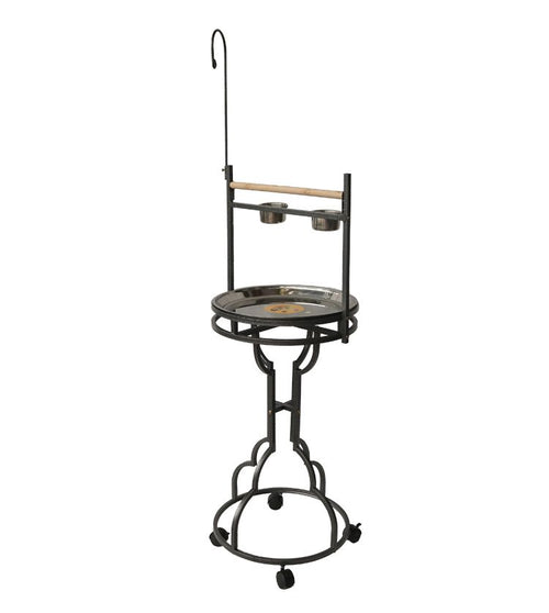 Perchoir sur Pied pour Perroquets – Support Mobile avec Gamelles - 126cm
