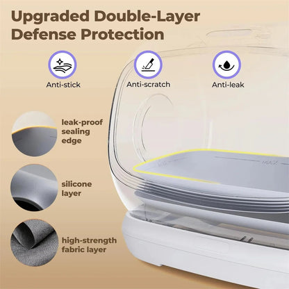 106L Smart Automatic Cat Litter Box, Semi-Open Self-Cleaning Design, Ultra-Quiet, Double-Layer Silicone Mat, Easy Cleaning,C42 - Trufféo