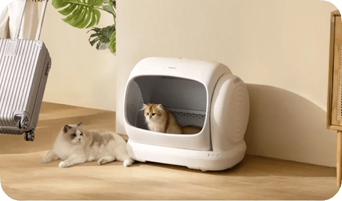 106L Smart Automatic Cat Litter Box, Semi-Open Self-Cleaning Design, Ultra-Quiet, Double-Layer Silicone Mat, Easy Cleaning,C42 - Trufféo