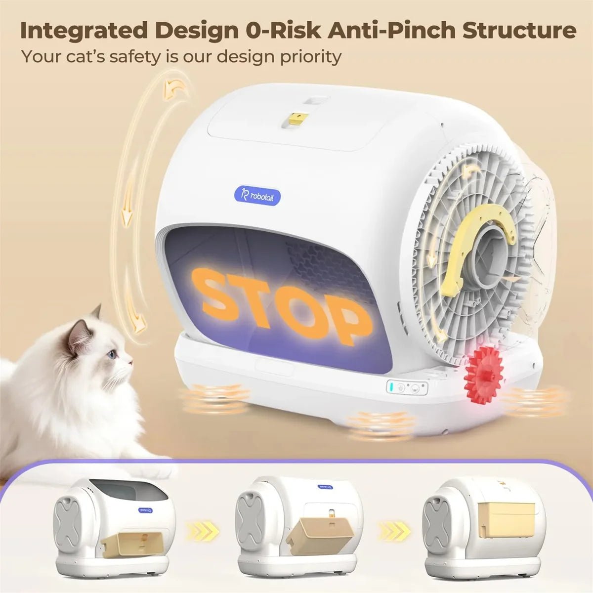 106L Smart Automatic Cat Litter Box, Semi-Open Self-Cleaning Design, Ultra-Quiet, Double-Layer Silicone Mat, Easy Cleaning,C42 - Trufféo