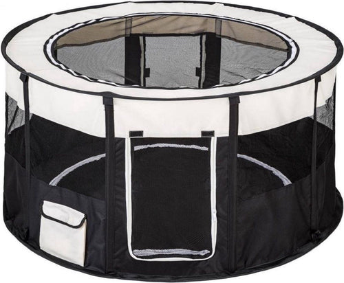 Parc Nylon Topmast pour Chiot - Rond Pliable - Noir
