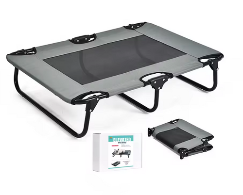 Lit Surélevé Outdoor Topmast - Taille L - Anthracite - Respirant - 125 x 83 cm