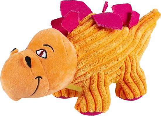 Pluche Dino Stegosaurus Corduroy 30x11x14cm Oranje