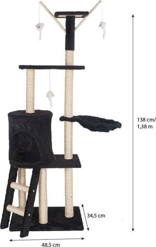 Topmast Sara Cat Tree - Black - 138 cm