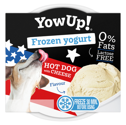 YowUp ! Yaourt glacé pour chiens et chats saveur hot dog au fromage