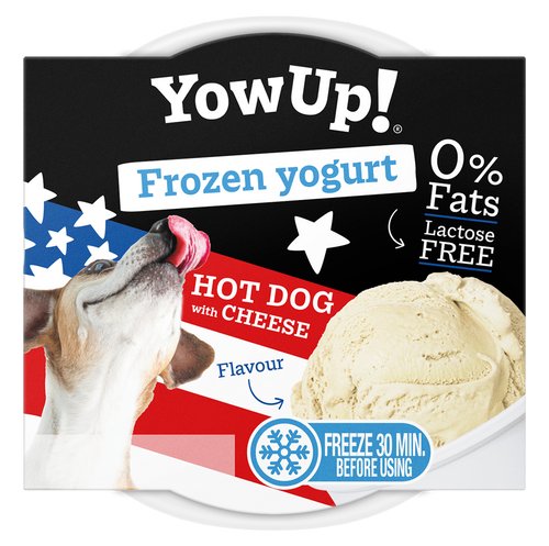 YowUp ! Yaourt glacé pour chiens et chats saveur hot dog au fromage