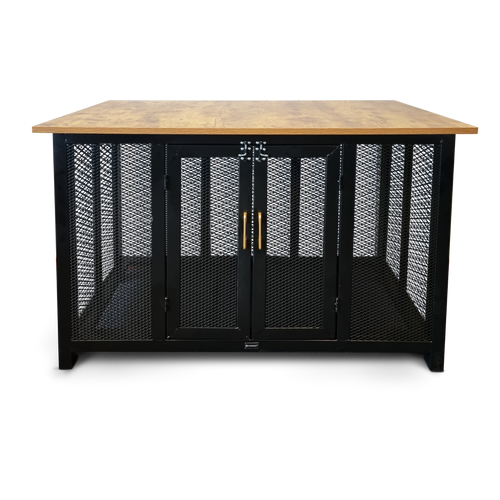 Topmast Banc Métallique Grandes Luxe - 115 x 75 x 83 cm - Marron Rustique & Noir