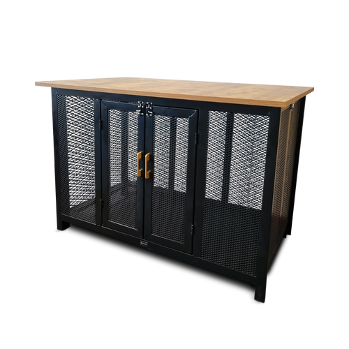 Topmast Banc Métallique Grandes Luxe - 115 x 75 x 83 cm - Marron Rustique & Noir