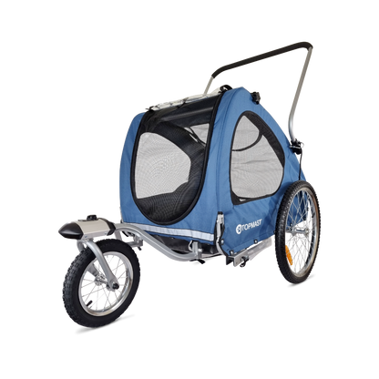 Topmast Hondenfietskar Streamline - Met Jogger Functie en Draaibaar voorwiel - Opvouwbaar - Blauw