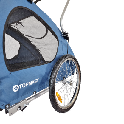 Topmast Hondenfietskar Streamline - Met Jogger Functie en Draaibaar voorwiel - Opvouwbaar - Blauw